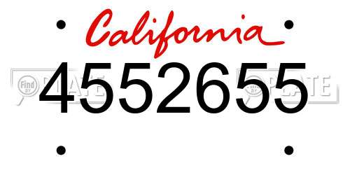 4552655 California License Plate