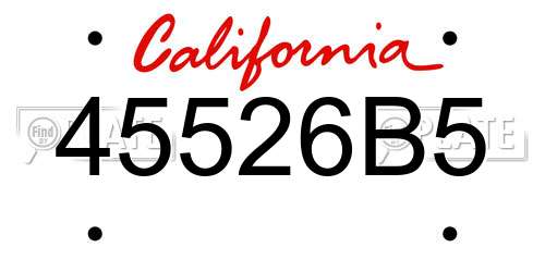 45526B5 California License Plate