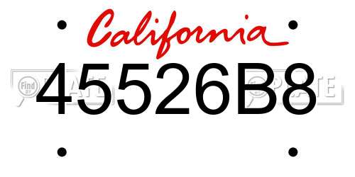 45526B8 California License Plate