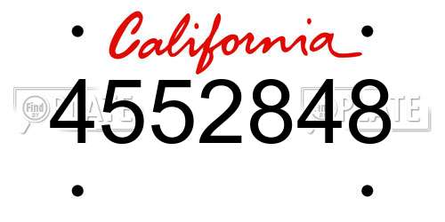 4552848 California License Plate