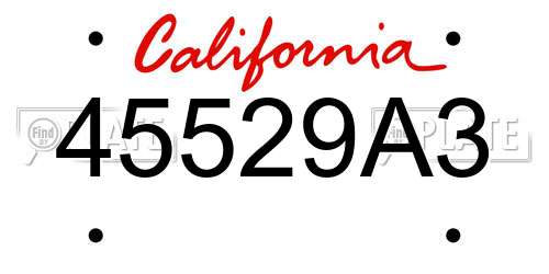 45529A3 California License Plate