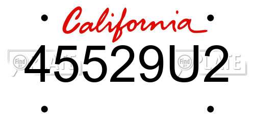 45529U2 California License Plate