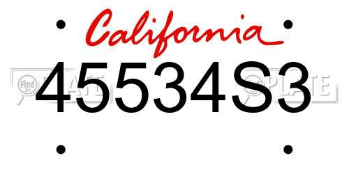 45534S3 California License Plate