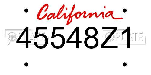 45548Z1 California License Plate
