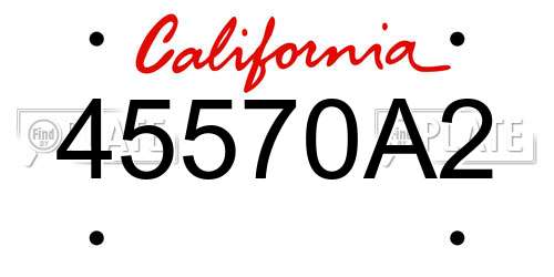 45570A2 California License Plate