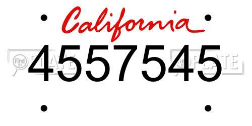 4557545 California License Plate