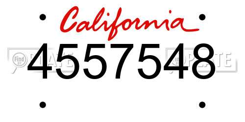 4557548 California License Plate