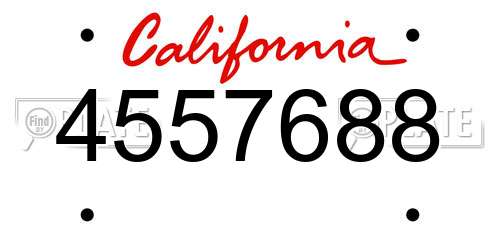 4557688 California License Plate