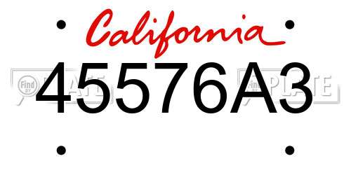 45576A3 California License Plate