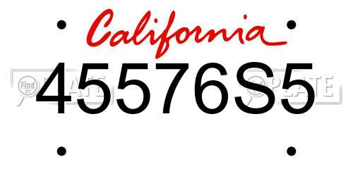 45576S5 California License Plate