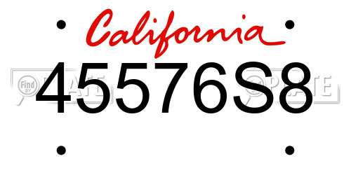 45576S8 California License Plate