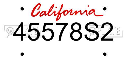 45578S2 California License Plate