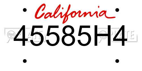 45585H4 California License Plate