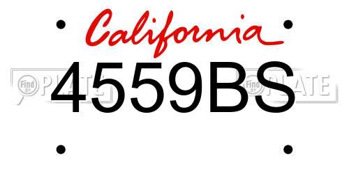 4559BS California License Plate