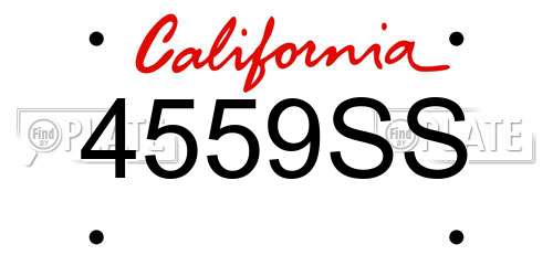 4559SS California License Plate