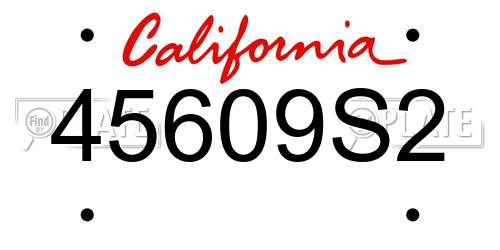 45609S2 California License Plate