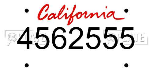 4562555 California License Plate