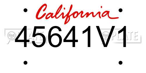 45641V1 California License Plate