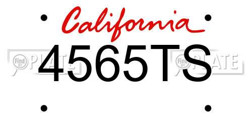 4565TS California License Plate