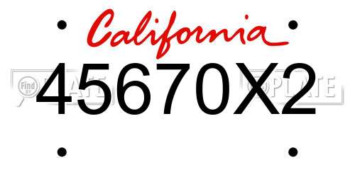 45670X2 California License Plate