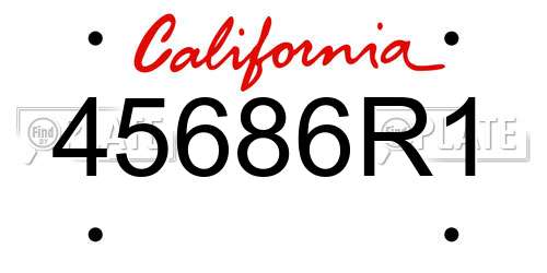 45686R1 California License Plate