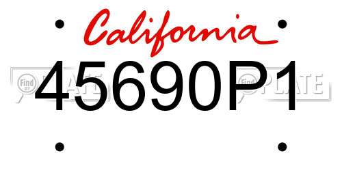 45690P1 California License Plate