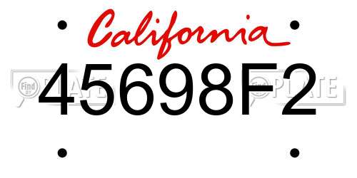 45698F2 California License Plate