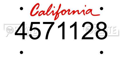 4571128 California License Plate