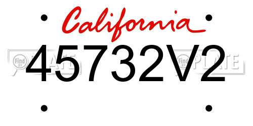 45732V2 California License Plate