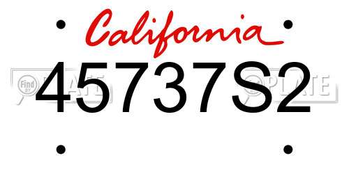 45737S2 California License Plate