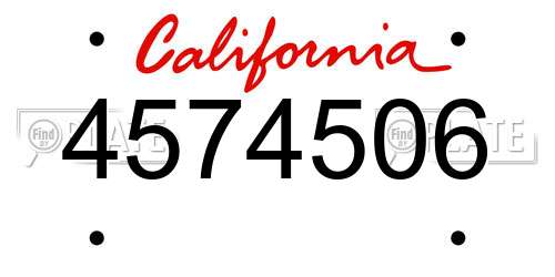 4574506 California License Plate
