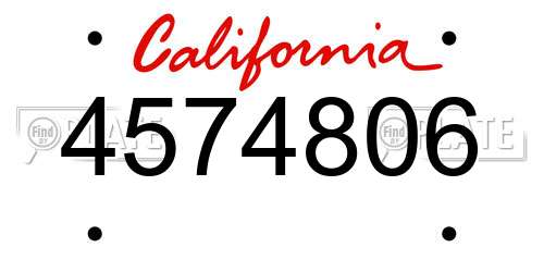 4574806 California License Plate