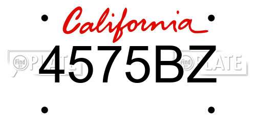 4575BZ California License Plate