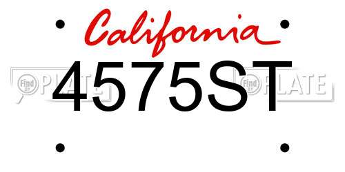 4575ST California License Plate