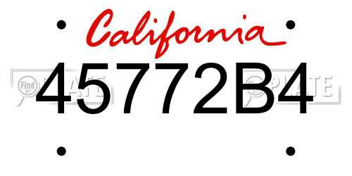 45772B4 California License Plate