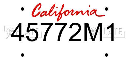 45772M1 California License Plate