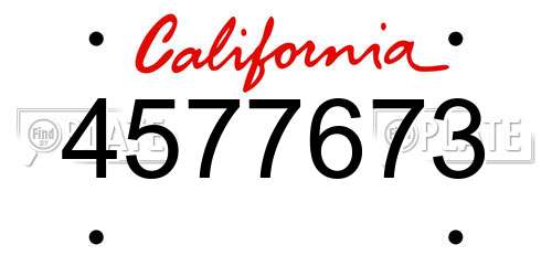 4577673 California License Plate