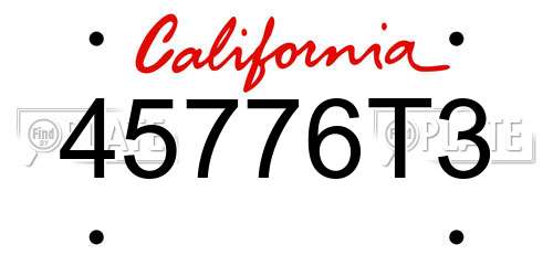 45776T3 California License Plate