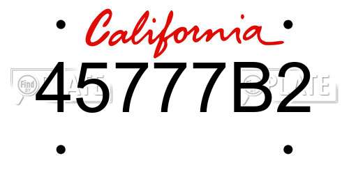 45777B2 California License Plate