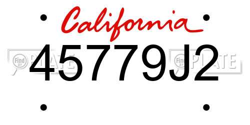 45779J2 California License Plate