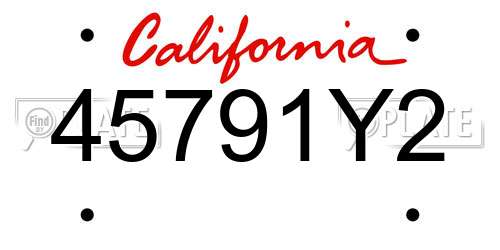 45791Y2 California License Plate