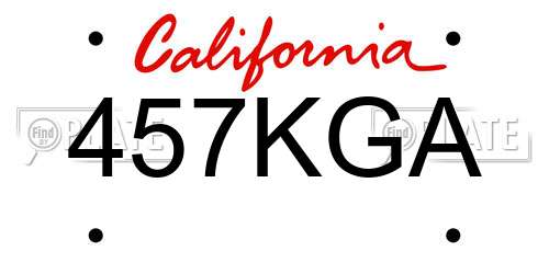 457KGA California License Plate