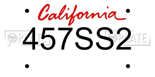 457SS2 California License Plate