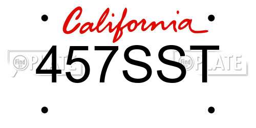 457SST California License Plate