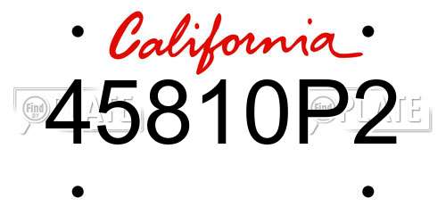 45810P2 California License Plate