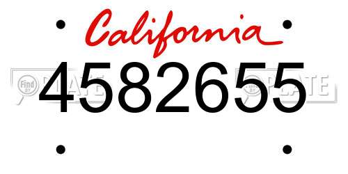 4582655 California License Plate