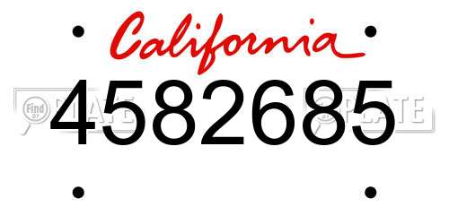 4582685 California License Plate