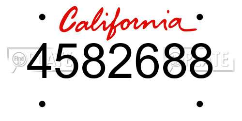 4582688 California License Plate