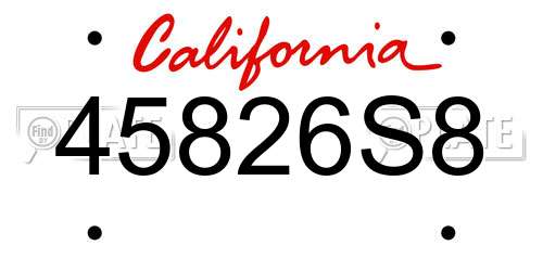 45826S8 California License Plate