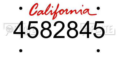 4582845 California License Plate